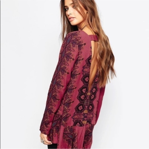 Free People Smooth Talker Tunic Dress In Mirrored Tile Print Small - Picture 2 of 6